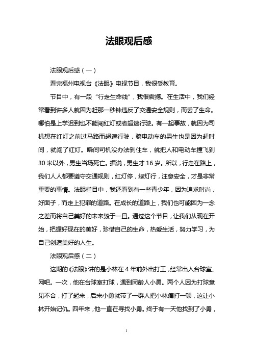 法眼观后感