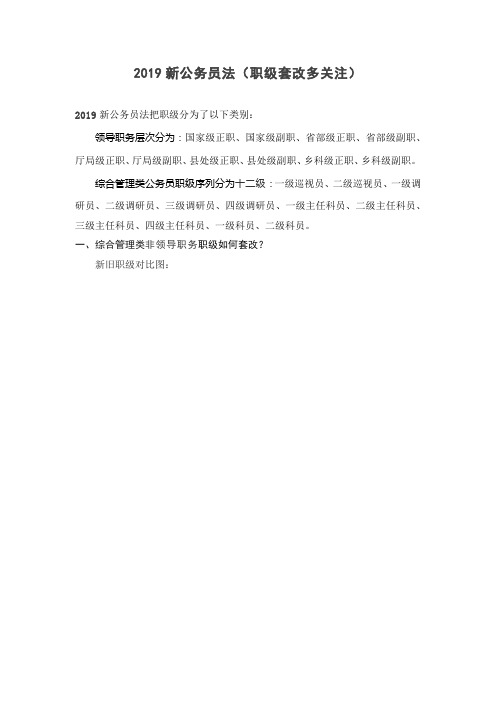 2019新公务员法(职级套改多关注)