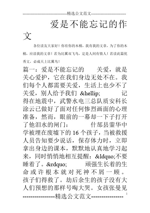 爱是不能忘记的作文