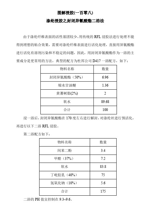 图解浸胶(108)涤纶浸胶之封闭异氰酸酯二浴法
