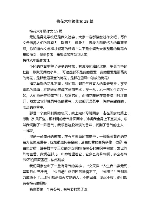 梅花六年级作文15篇