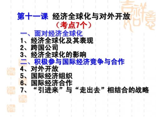 高考政治第一轮复习：11-经济全球化与对外开放