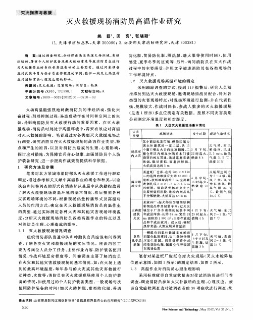 灭火救援现场消防员高温作业研究
