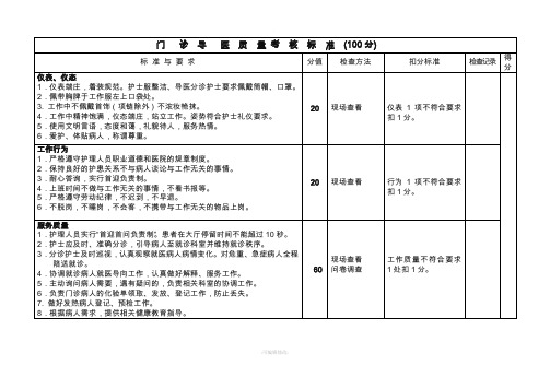 门诊导医考核标准