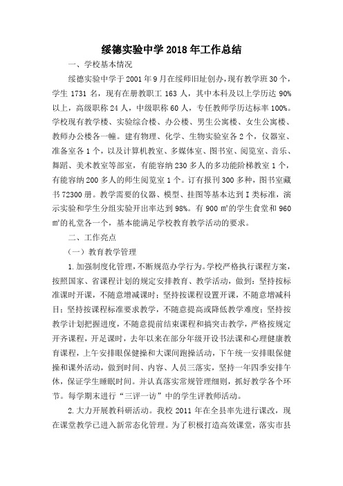 实验中学2018总结
