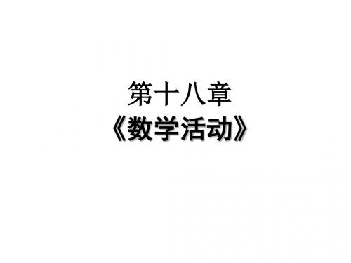 十八章：数学活动