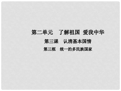 九年级政治全册 第二单元 了解祖国 爱我中华 第三课 