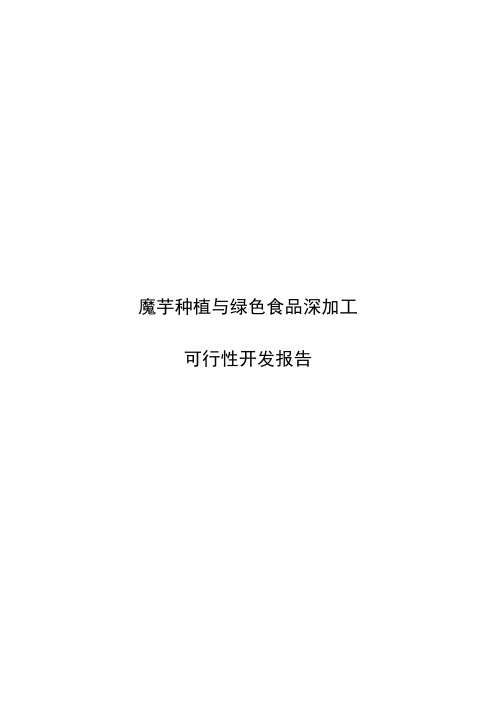 魔芋种植与绿色食品深加工项目可行性研究报告