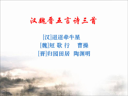 高中语文《汉魏晋诗三首》课件