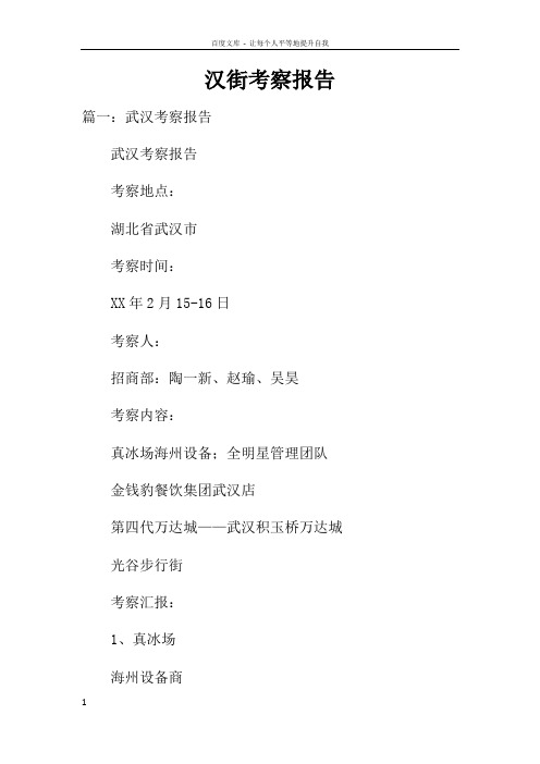 汉街考察报告