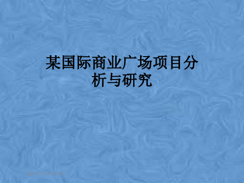 某国际商业广场项目分析与研究
