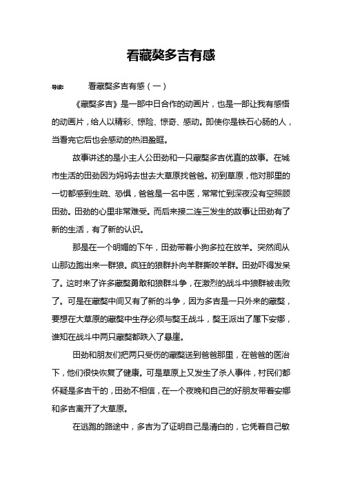 看藏獒多吉有感