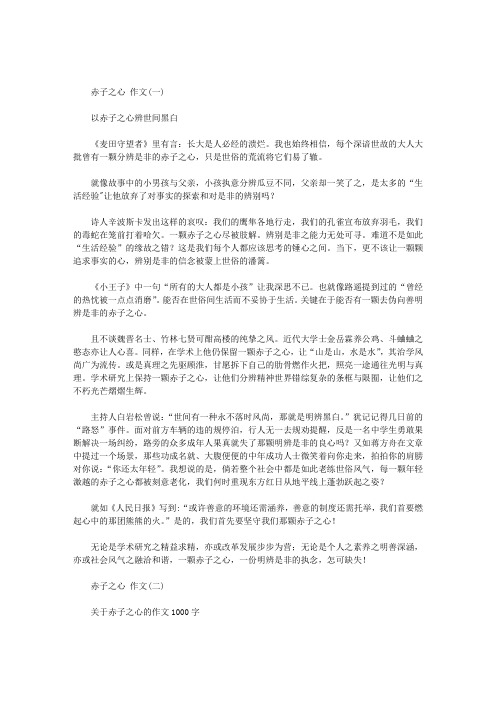 赤子之心作文