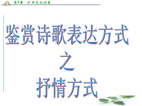 高考语文复习课件 诗歌鉴赏：抒情方式