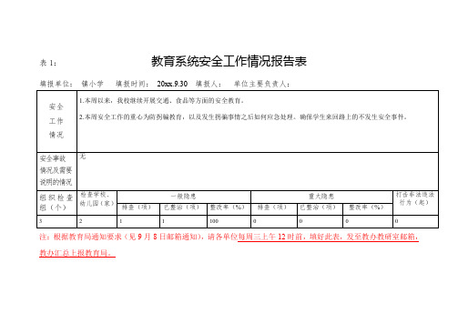 安全周报告表1