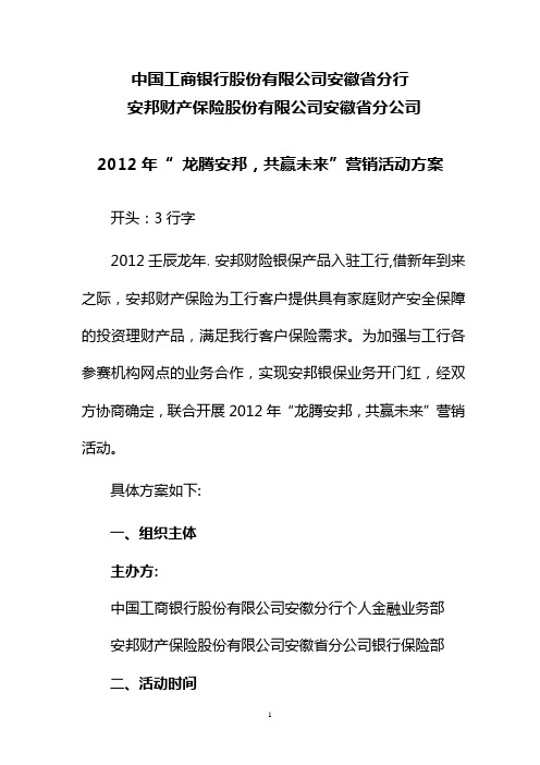 2012年营销方案模板