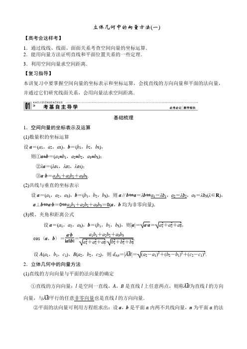 空间向量在立体几何中的应用(1)