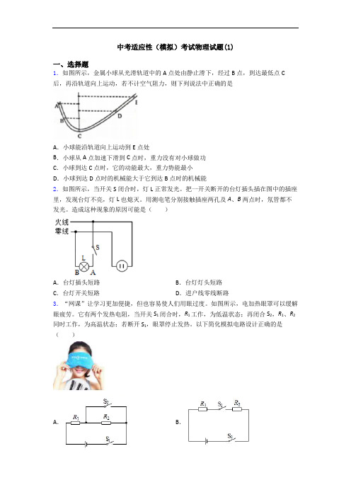 中考适应性(模拟)考试物理试题(1)