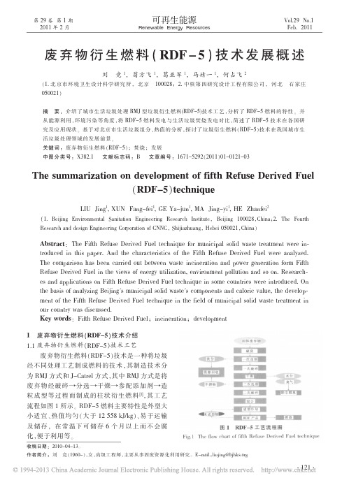 废弃物衍生燃料_RDF_5_技术发展概述_刘竞