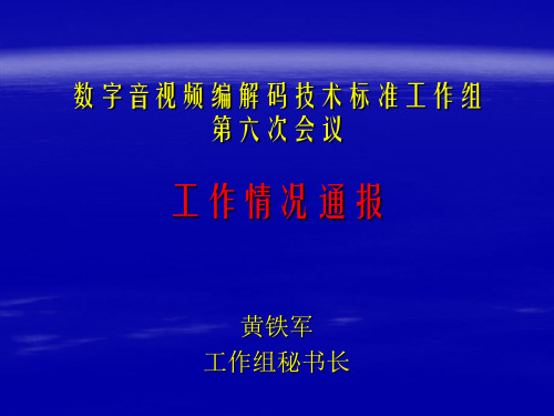 数字音视频编解码技术标准工作组