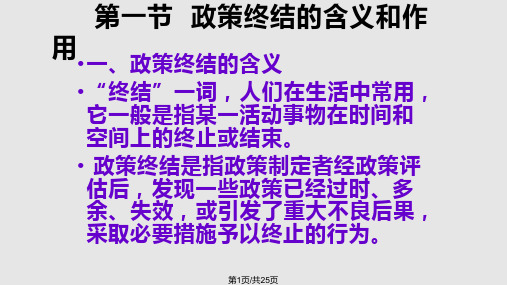 经济学政策终结PPT课件