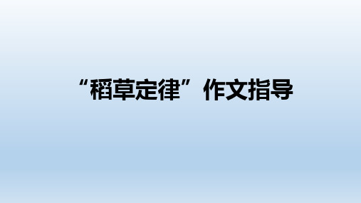 作文“稻草定律”