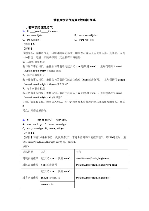 最新虚拟语气专题(含答案)经典