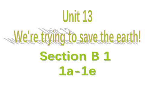 人教版九年级英语下册教学课件-Unit 13-Section B (1a-1e)