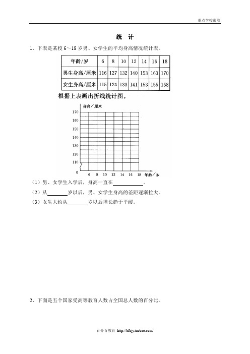 (重点学校密卷)统计 总复习
