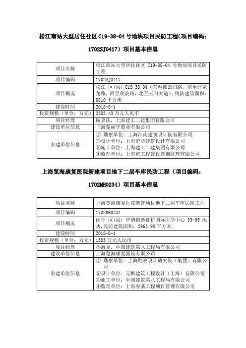 松江南站大型居住社区C19-38-04号地块项目民防工程(项目