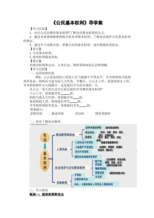 公民基本权利导学案