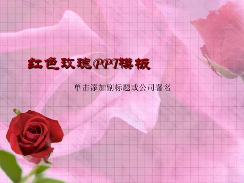 红色玫瑰PPT模板