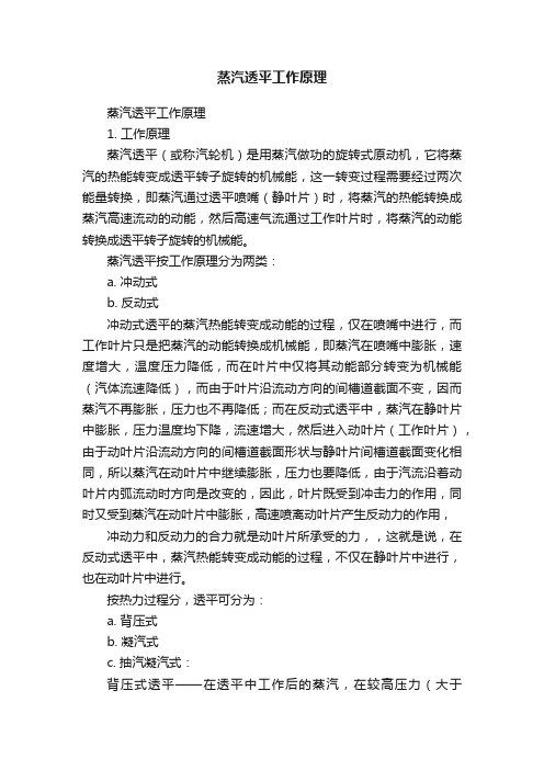 蒸汽透平工作原理