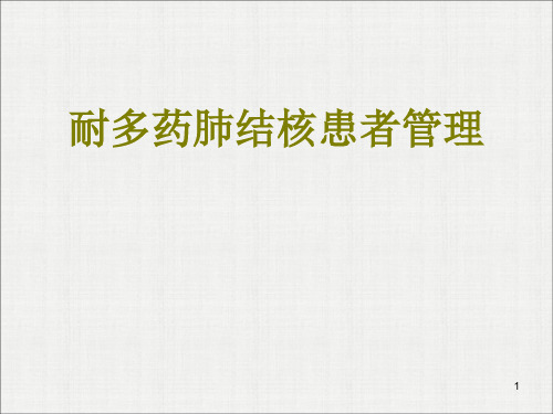 耐多药肺结核患者管理精品PPT课件