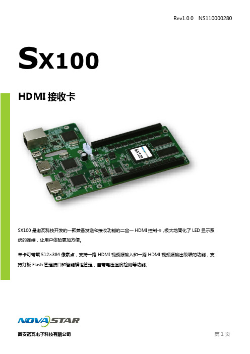 诺瓦科技LED显示屏HDMI接收卡SX100规格书