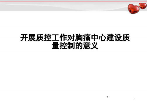 (医学课件)开展质控工作对胸痛中心建设质量控制的意义