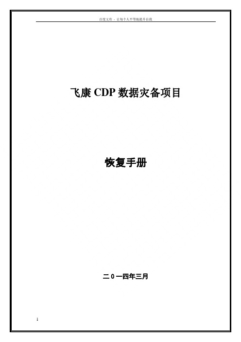 飞康CDP恢复操作手册