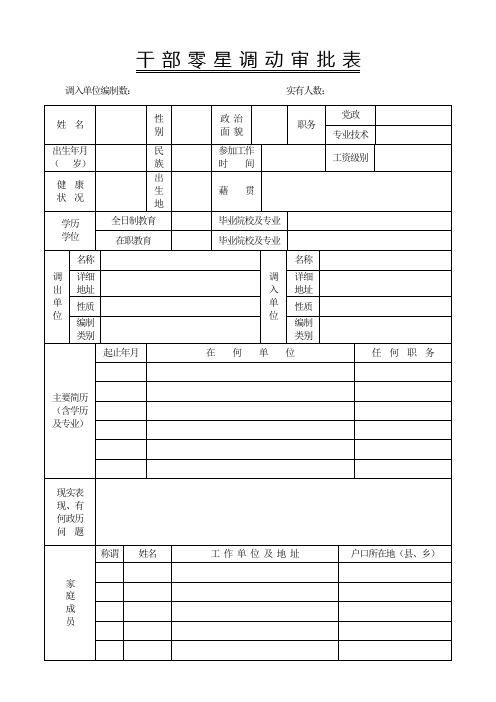 干部零星调动审批表(新)