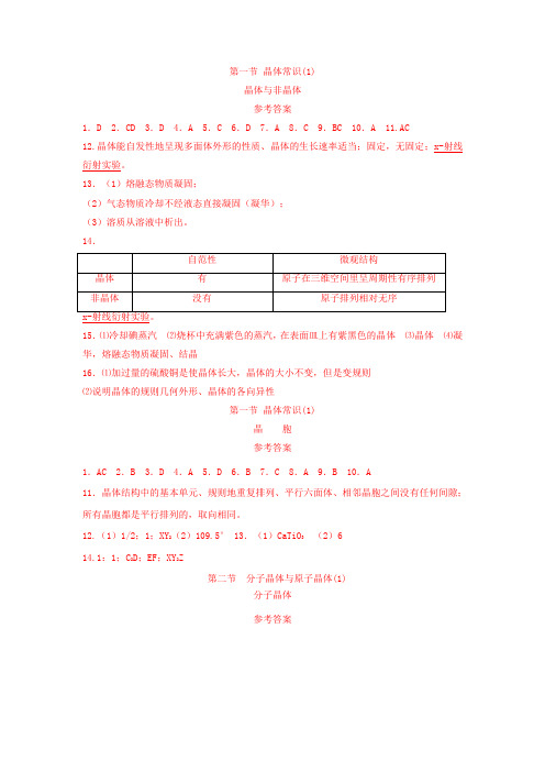 晶体结构习题答案