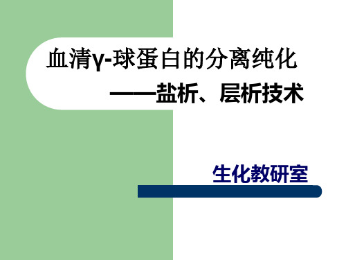 血清γ-球蛋白的分离纯化(纯化部分)课件