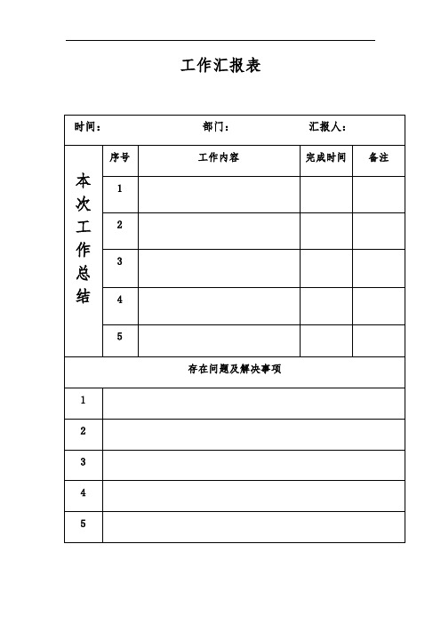 最新外出巡检工作汇报表