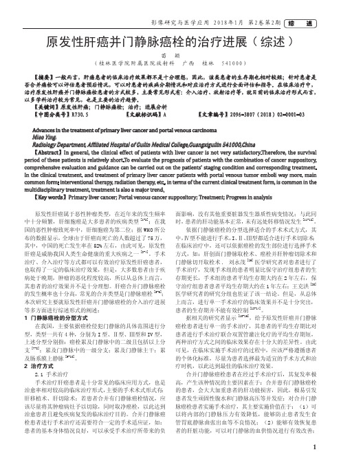 原发性肝癌并门静脉癌栓的治疗进展(综述)
