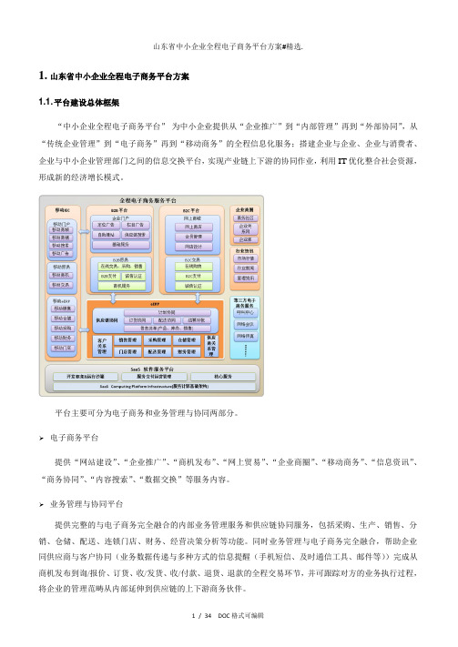 山东省中小企业全程电子商务平台方案#甄选.