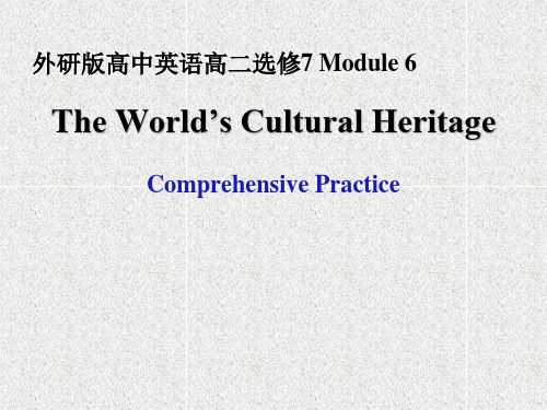 外研版高中英语高二选修7 Module 6 综合训练PPT优秀课件