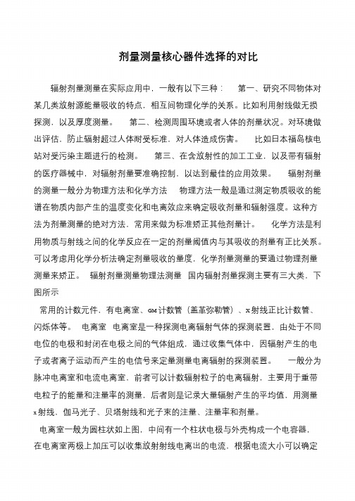 剂量测量核心器件选择的对比
