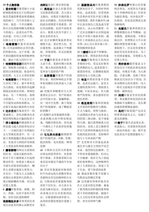外国文学35个人物形象