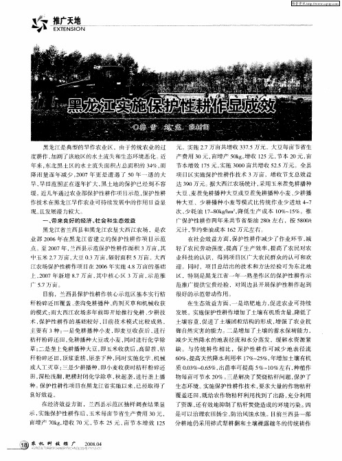 黑龙江实施保护性耕作显成效