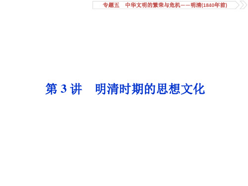 高考历史大一轮复习 明清(1840年前)3 第3讲 明清时期的思想文化课件 新人教版