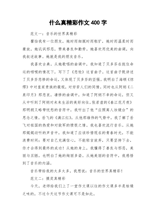 什么真精彩作文400字_作文