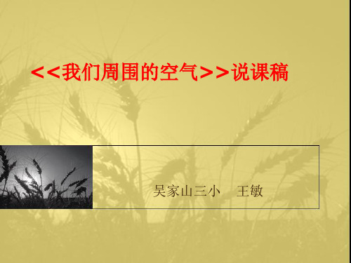 人教版九年级化学上册我们周围的空气-说课稿